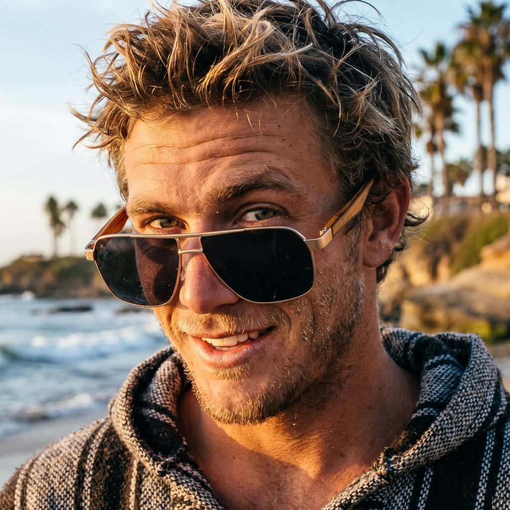 Perez - Metal & Wood Sunglasses